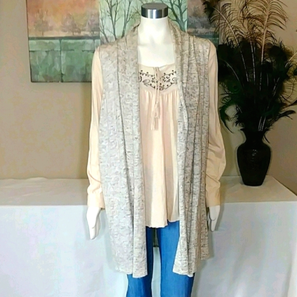 XL Joseph A Neutral, Long Sweater Vest